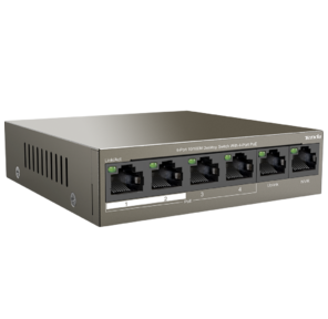 Tenda TEF1106P-4-63W PoE неуправляемый коммутатор,  6 портов,  IEEE 802.3at / af / PoE 63 Вт и 30 Вт