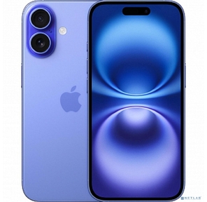 Смартфон Apple A3286 iPhone 16 128Gb ультрамарин моноблок 3G 4G 1Sim 6.1" 1179x2556 iOS 18 48Mpix 802.11 a / b / g / n / ac / ax / be NFC GPS Protect