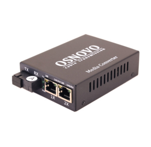 OSNOVO Медиаконвертер FE,  2*10 / 100Base-T,  1 оптический порт  (SC,  tx1310нм / rx1550нм) 100Base-FX,  до 20 км