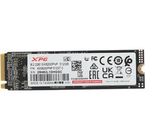 Накопитель SSD ADATA 512GB XPG SX8200 Pro,  M.2 2280,  PCI-E 3x4,  [R / W - 3350 / 2350 MB / s] 3D-NAND TLC