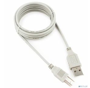 Кабель USB2.0 Cablexpert AM / BM,  медь,  Pro,  1.8м,  серый,  пакет  (CC-USB2-AMBM-6-N)
