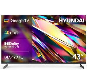 Телевизор LED Hyundai 43" H-LED43BU7011 Google TV Frameless черный / черный 4K Ultra HD 60Hz DVB-T DVB-T2 DVB-C DVB-S DVB-S2 USB WiFi Smart TV