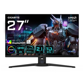 Монитор 27" Gigabyte AORUS FO27Q5P EK Black  (QD-OLED,  2560×1440,  500Hz,  300 cd / m,  1, 5M:1,  2xHDMI 2.1,  DP 2.1 UHBR20,  1x MiniDP 2.1 UHBR20,  DP 1.4  (HBR3) выход  3xUSB 3.2,  USB Type-C)