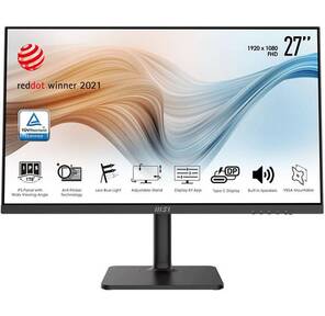 27" MSI Modern MD271P Black с поворотом экрана  (IPS,  1920x1080,  75Hz,  5 ms,  178° / 178°,  250 cd / m,  100000:1,  +HDMI,  USB Type-C)