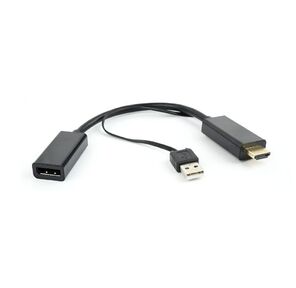 Переходник Cablexpert Конвертер HDMI->DisplayPort,  Cablexpert DSC-HDMI-DP HD19M+USBxHD20F,  черный  (099103)