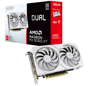 Видеокарта Asus PCI-E 5.0 DUAL-RX9060XT-16G-WHITE AMD Radeon RX 9060XT 16Gb 128bit GDDR6 2550 / 20000 HDMIx1 DPx2 HDCP Ret