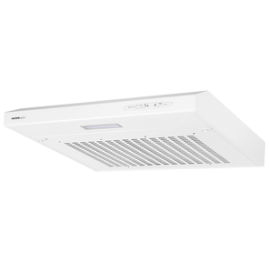Вытяжка HOMSair HORIZONTAL 50 White /  подвесная,  ползунковое управление,  3 скорости,  до 12 м2,  45 дБ,  светодиодное LED-освещение,  угольный фильтр CF152  (H) 1 шт,  420 м3 / ч,  ШхДхВ: 500х465х80 мм, белый цвет