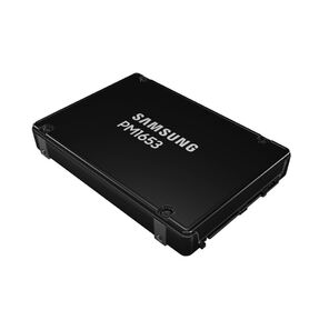 Твердотельный накопитель /  Samsung SSD PM1653,  3840GB,  2.5" 15mm,  SAS 24Gb / s,  3D TLC,  R / W 4200 / up 3800MB / s,  IOPs 770 000 / 135 000,  TBW 7008,  DWPD 1  (12 мес.)
