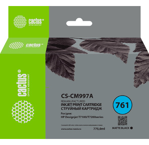 Картридж струйный Cactus CS-CM997A №761 черный матовый  (775мл) для HP DesignJet T7100 / Т7200