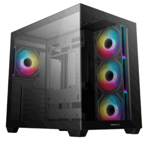 корпус Deepcool CG530 4F без БП,  боковое окно  (панорама),  3x120мм ARGB Reverce вентилятора на боковой стенке,  1x120мм ARGB вентилятор сзади,  черный,  ATX