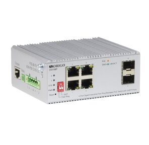 Managed L2 Industrial Fast Ring Switch 4x1000Base-T PoE,  2x1000Base-X SFP,  PoE Budget 60W,  Surge 4KV,  -40 to 75°C