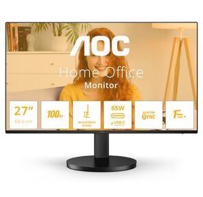 27' AOC Q27B3CF2 2560x1440,  WLED,  16:9,  IPS,  350 cd,  1300:1,  20M:1,  4ms,  178 / 178,  HDMI,  2xUSB 3.2,  USB-C65W (DP Alt),  100 Hz,  Speak,  Tilt,  HAS,  VESA,  Внутр,  Black,  3y