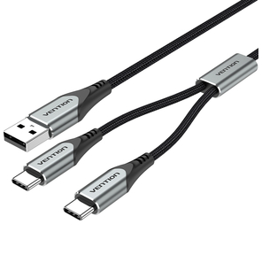 Кабель Vention USB-CM х 2 / USB 2.0 AM - 1м.
