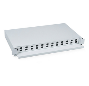 Cabeus ODF-19-24-SC Кросс бокс оптический 19" на 24 SC  (LC duplex) со сплайс-кассетой,  выдвижной  (без пигтейлов и проходных адаптеров)