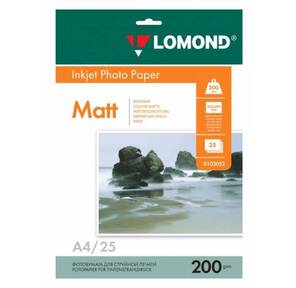 Бумага Lomond A4 200г / м2 25л., матовая 2х сторонняя  (0102052)