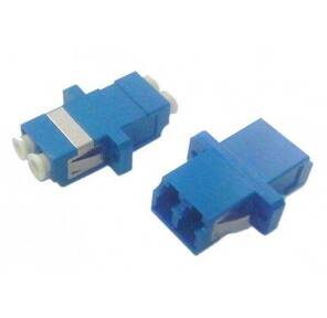 Hyperline FA-P11Z-DLC / DLC-N / WH-BL Оптический проходной адаптер LC / UPC-LC / UPC,  SM,  duplex,  корпус пластиковый,  синий,  белые колпачки