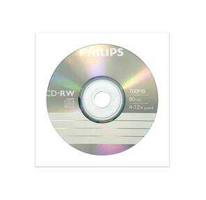 Диск CD-RW Philips 700 Mb,  12х,  Бум.конверт  (1)