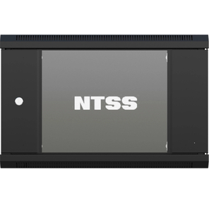 Шкаф коммутационный NTSS  (NTSS-W12U6045GS-BL) настенный 12U 570x450мм пер.дв.стекл 60кг черный 24кг
