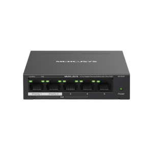 Mercusys MS105GP Настольный коммутатор с 5 гигабитными портами  (4 порта PoE+)
