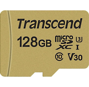 Флеш карта microSD 128GB Transcend microSDXC Ultimate UHS-I U3,  V30,   (SD адаптер),  MLC