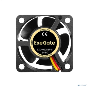 Вентилятор 5В DC ExeGate EX04020S3P-5  (40x40x20 мм,  Sleeve bearing  (подшипник скольжения),  3pin,  5000RPM,  22dBA)