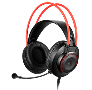 Наушники с микрофоном A4Tech Bloody G200S черный / красный 2м мониторные USB оголовье  (G200S USB /  BLACK +RED)