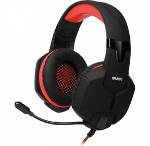 Игровые стереонаушники с микрофоном SVEN AP-G988MV,  черный-красный