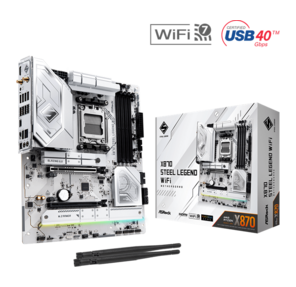 ASROCK X870 STEEL LEGEND WIFI,  AM5,  X870,  4*DDR5,  4*SATA,  3*M.2,  4*USB 2.0,  5*USB 3.2,  2*Type-C,  2*PCIx16,  1*M.2  (Key E),  HDMI,  ATX