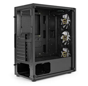 Exegate EX295765RUS Корпус Miditower ExeGate EVO-8227  (ATX,  без БП,  2*USB+1*USB3.0+HD Audio,  черный,  3 вент. с RGB подсветкой,  боковая панель - закаленное стекло)