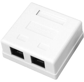 Rexant  (03-0151) Розетка компьютерная 2-порта RJ-45 (8P8C),  категория 5е,  внешняя  (25шт)