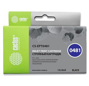 Cactus CS-EPT0481 Картридж струйный черный для Epson Stylus Photo R200 / R220 / R300 / R320 / R340 / RX500 / RX600 / RX620 / RX640  (14.4мл)