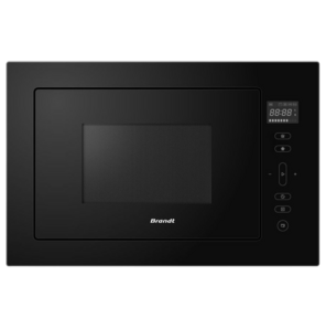 Встраиваемая микроволновая печь Brandt,  3 функции приготовления,  8 автоматических программ,  гриль,  размораживание,  сенсорное управление,  таймер,  объем 25 л,  защита от детей,  цвет черный