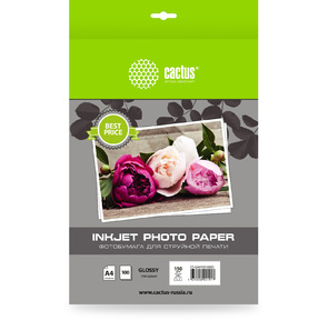 Фотобумага Cactus CS-GA4150100ED A4 / 150г / м2 / 100л. / белый глянцевое для струйной печати