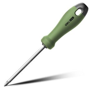 Двухсторонняя отвертка ";Home Series Green"; Deli HT1055L SL5+PH1,  длина жала 100мм,  эксклюзивный дизайн,  рукоятка из высококачественного софттач пластика