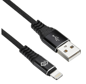 Кабель Digma LIGHT-3M-BRAIDED-BLK USB  (m)-Lightning  (m) 3м черный