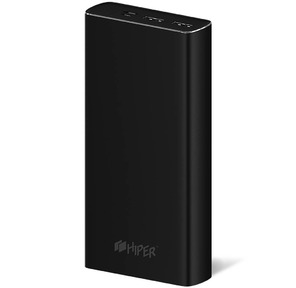 HIPER MPX20000 Внешний аккумулятор Li-Pol 20000mAh 3A+3A+2.4A 2xUSB 1xType-C черный