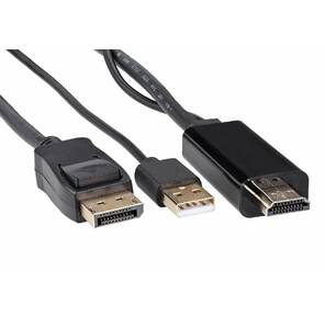 Кабель-переходник HDMI (M) +USB---> DP (M)  4K*60Hz 1.8M,  VCOM <CG599AC-1.8M>