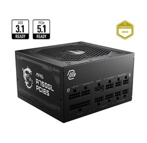 Блок питания MSI ATX 750W MAG A750GL PCIE5 Gen.5 80+ gold  (20+4pin) APFC 120mm fan 8xSATA Cab Manag RTL
