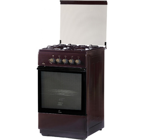 Плита Комбинированная Flama L FK 1412 B коричневый  (стеклянная крышка) реш.сталь