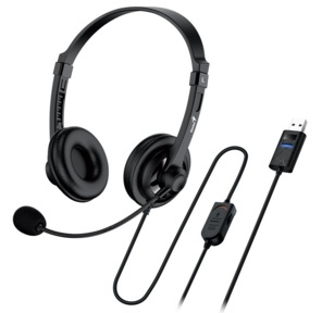 Гарнитура Genius HS-230U,  черная,  USB,  2.4м