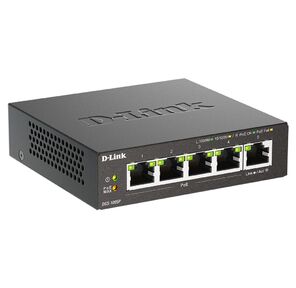 D-Link DGS-1005P / B3A Неуправляемый коммутатор с 5 портами 10 / 100 / 1000Base-T  (4 порта PoE 802.3af / at,  PoE-бюджет 60 Вт)