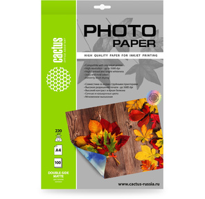Фотобумага Cactus CS-MA322050DS A3 / 220г / м2 / 50л. / белый матовое / матовое для струйной печати