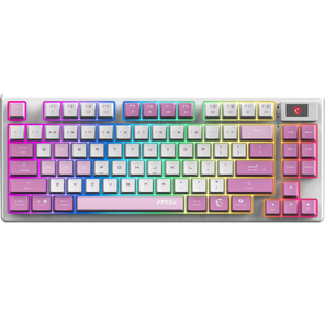 Клавиатура беспроводная Keyboard MSI FORGE GK600 TKL,  Wireless,  Mechanical Linear Switches,  RGB LED,  4000mA / h,  Violet