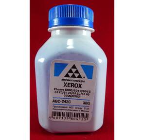Тонер XEROX Phaser 6000 / 6010 / 6015 / 6125 / 6128 / 6130 / 6140 / 6500 / 6505 Cyan,   (фл.30г.) AQC фас. России