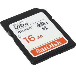 Флеш карта SD 16GB SanDisk SDHC Class 10 SecureDigital UHS-I Ultra 80MB / s