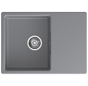 URBAN 668L dark gray 1-чаша+крыло 680*490мм,  монтаж: врезной,  материал: кварц,  цвет: темно-серый