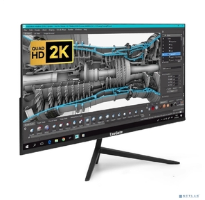 Монитор безрамочный с аудио 27" ExeGate SmartView ES2707CA  (IPS LED Grade A+,  2K,  2560x1440@75Гц  (WQHD),  16:9,  300cd / m2,  1000:1,  178° / 178°,  1ms,  HDMI,  DisplayPort,  USB,  аудио-выход,  RGB-подсветка,  FreeSync,  Flicker-free,  Low Blue Light,  кабель HDMI 1.5м,  VESA,  регулировка наклона экрана,  черный)