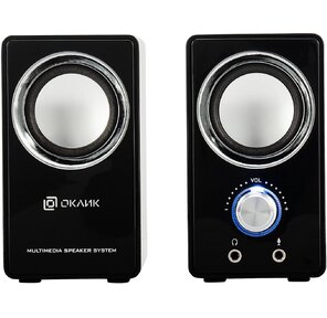 Колонки Oklick OK-116 2.0 черный 6Вт портативные