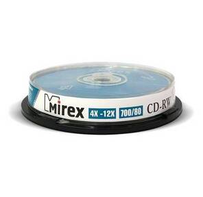 Mirex UL121002A8L Диск CD-RW 700 Mb,  12х,  Cake Box  (10)