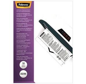Чистящий лист Fellowes® адсорбирует остатки клея,  пыли и грязи с поверхности валов,  упаковка 10 шт.